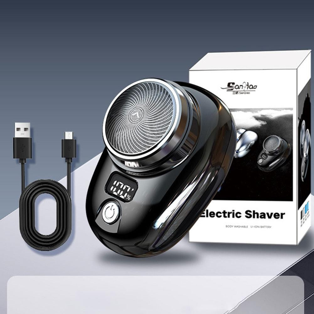 Mini barbeador elétrico para homens, display digital