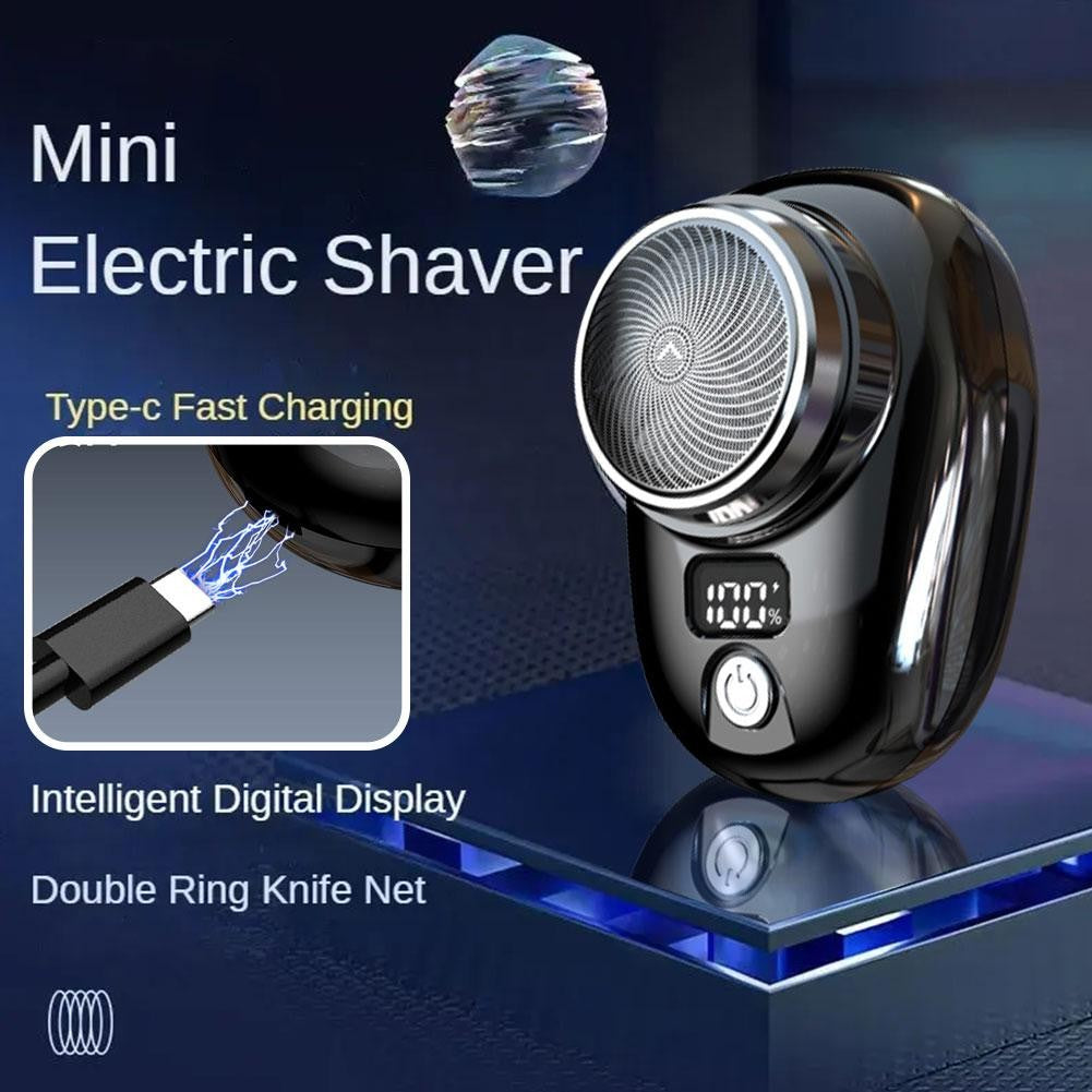 Mini barbeador elétrico para homens, display digital