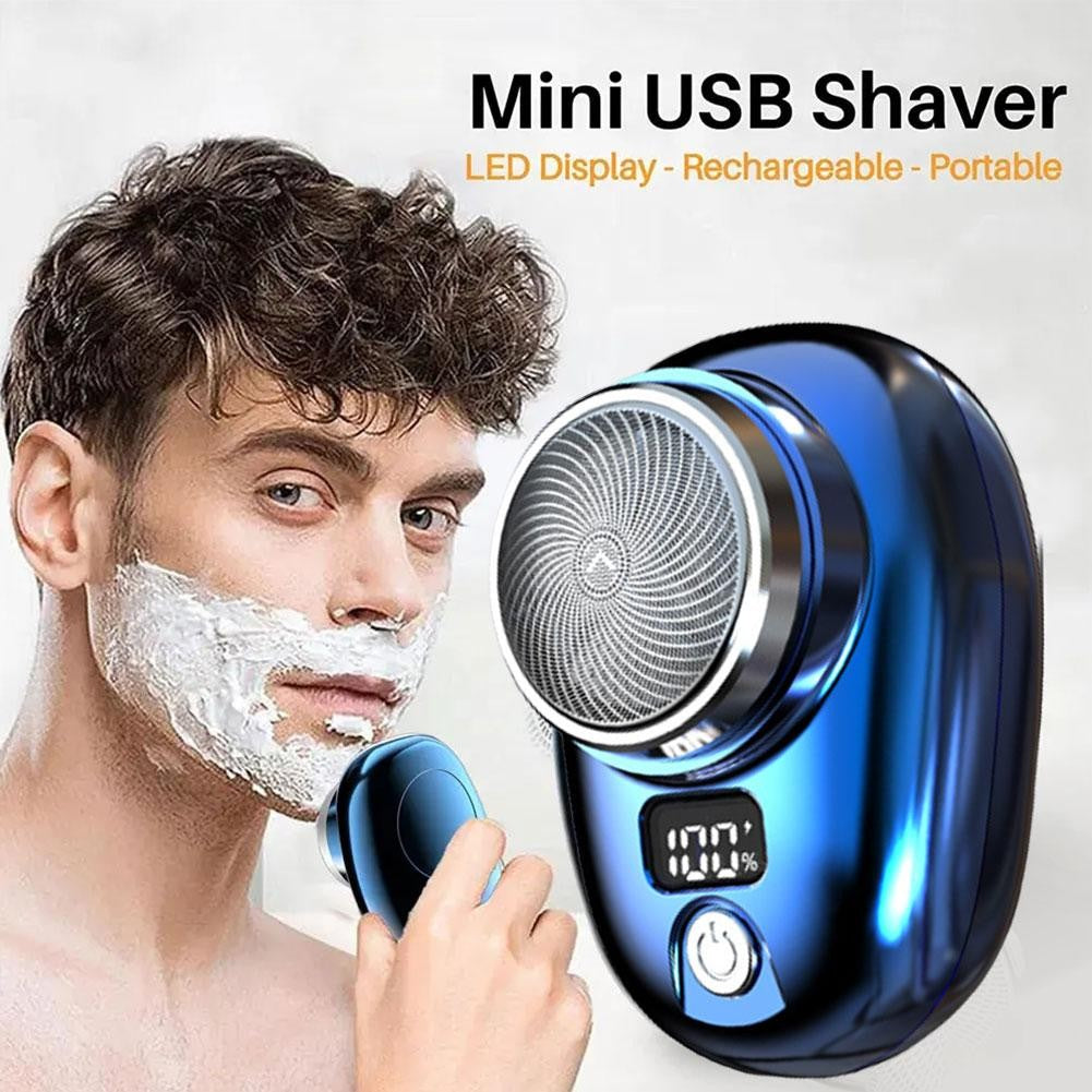 Mini barbeador elétrico para homens, display digital