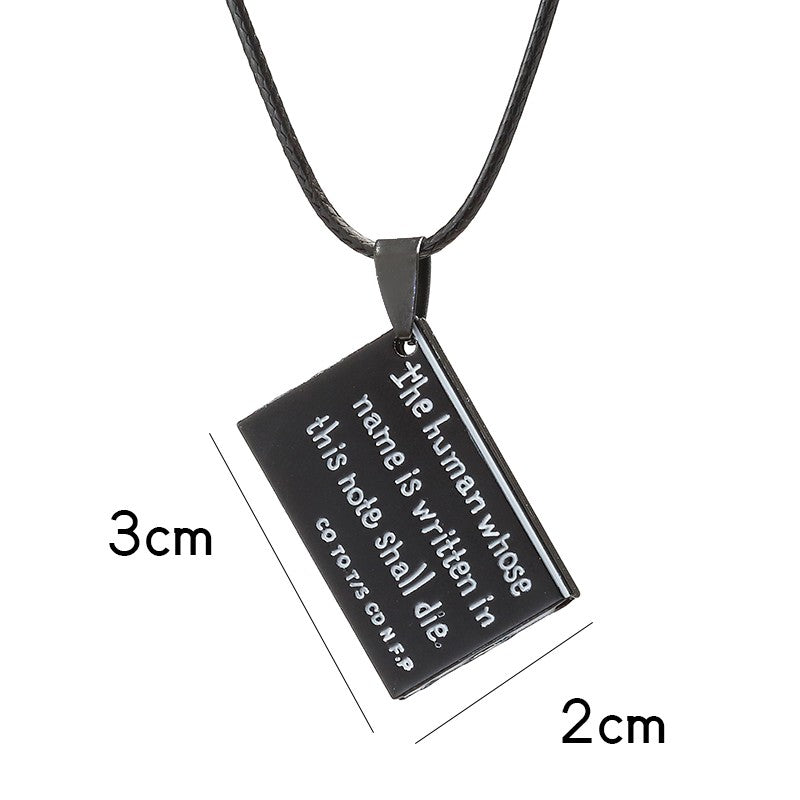 Colar Com gargantilha em couro - Anime Death Note L