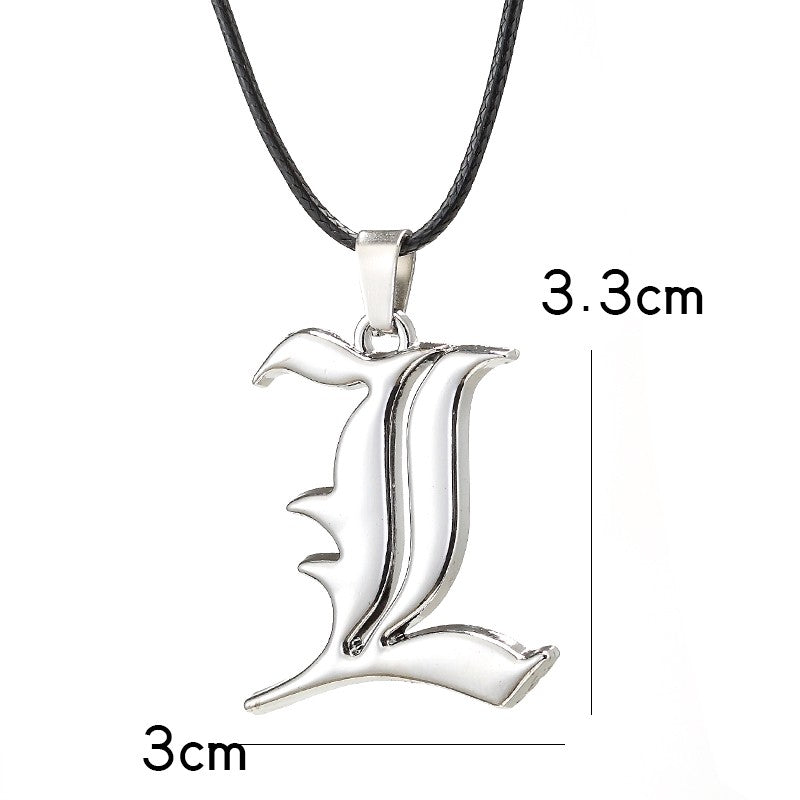 Colar Com gargantilha em couro - Anime Death Note L