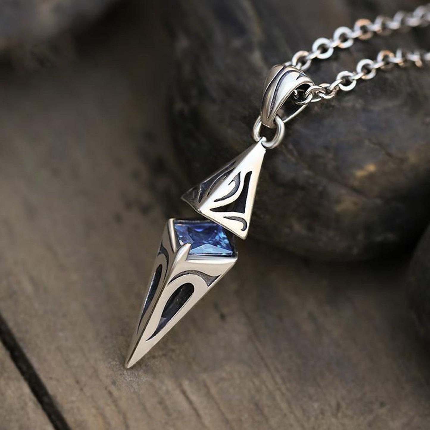 Colar de pedra azul Masculino varias cores