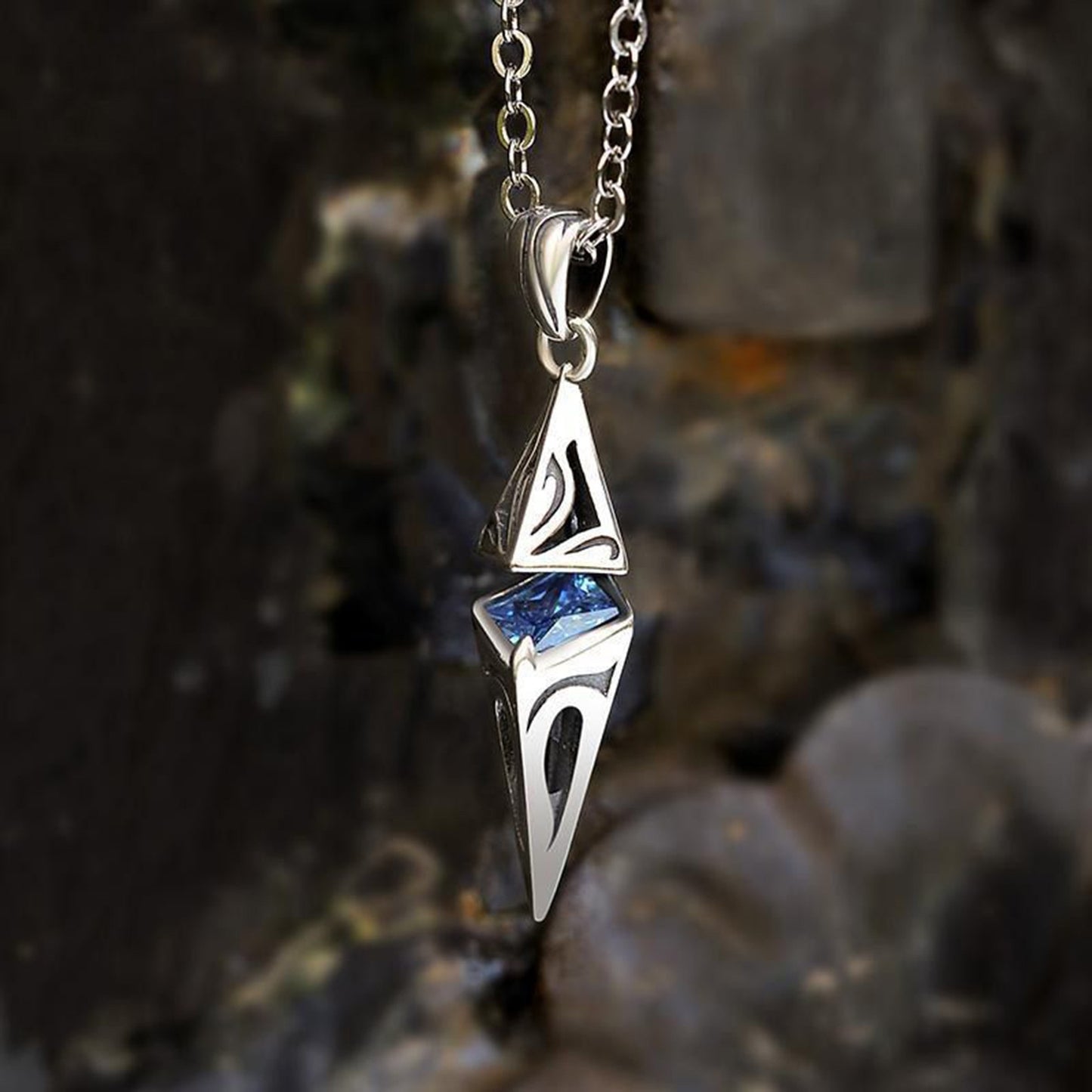 Colar de pedra azul Masculino varias cores