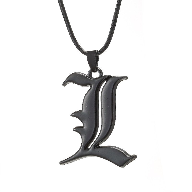 Colar Com gargantilha em couro - Anime Death Note L