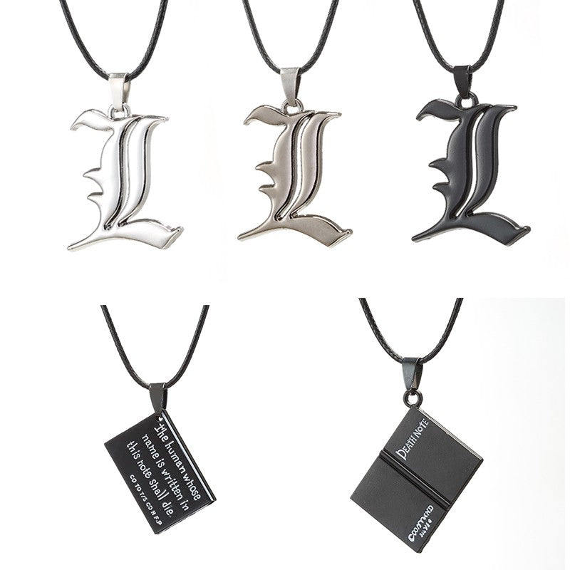 Colar Com gargantilha em couro - Anime Death Note L