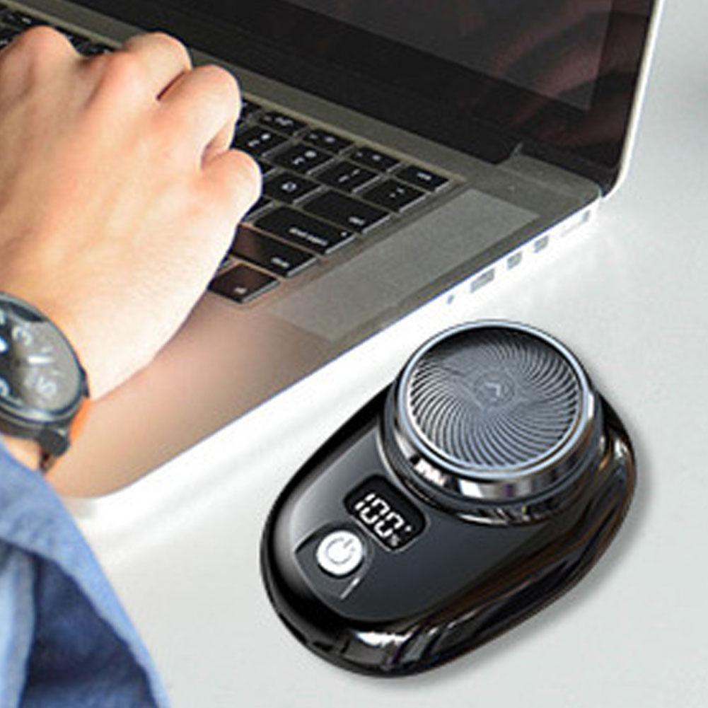 Mini barbeador elétrico para homens, display digital
