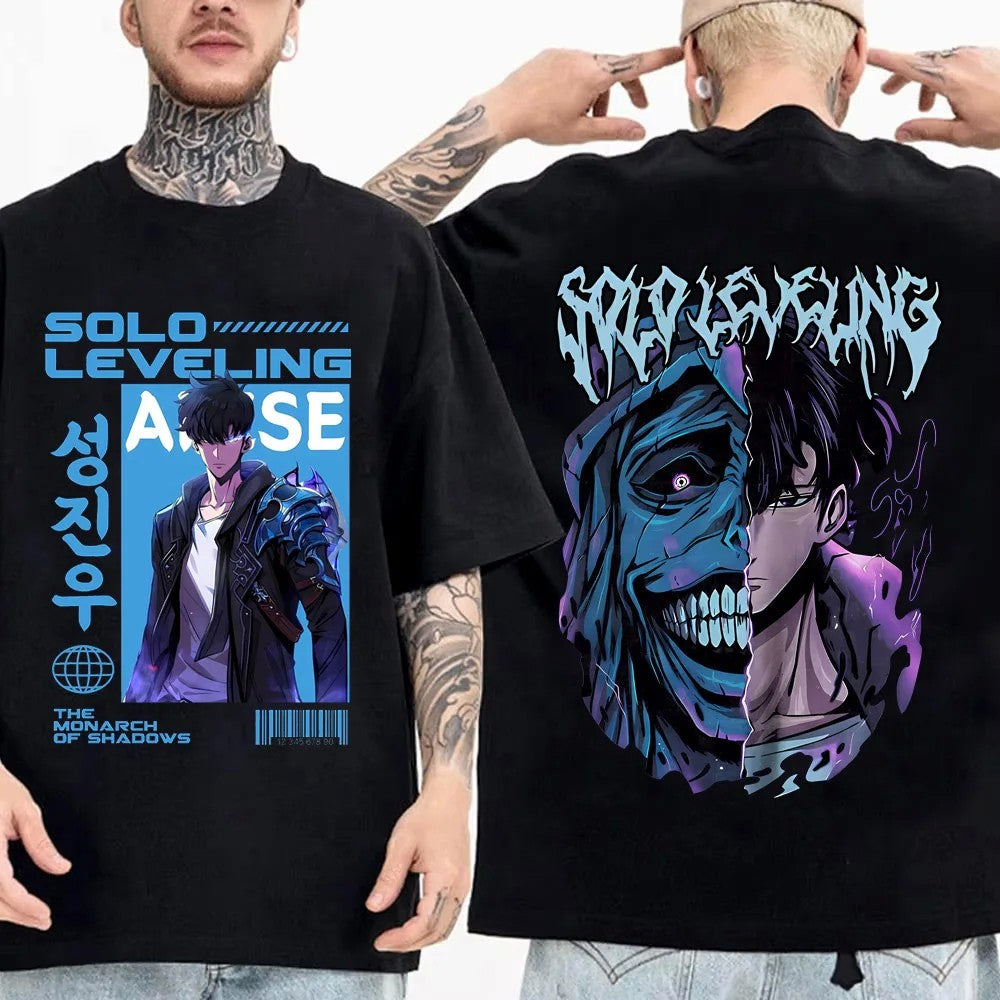 Camiseta Anime Solo Leveling estampas variadas