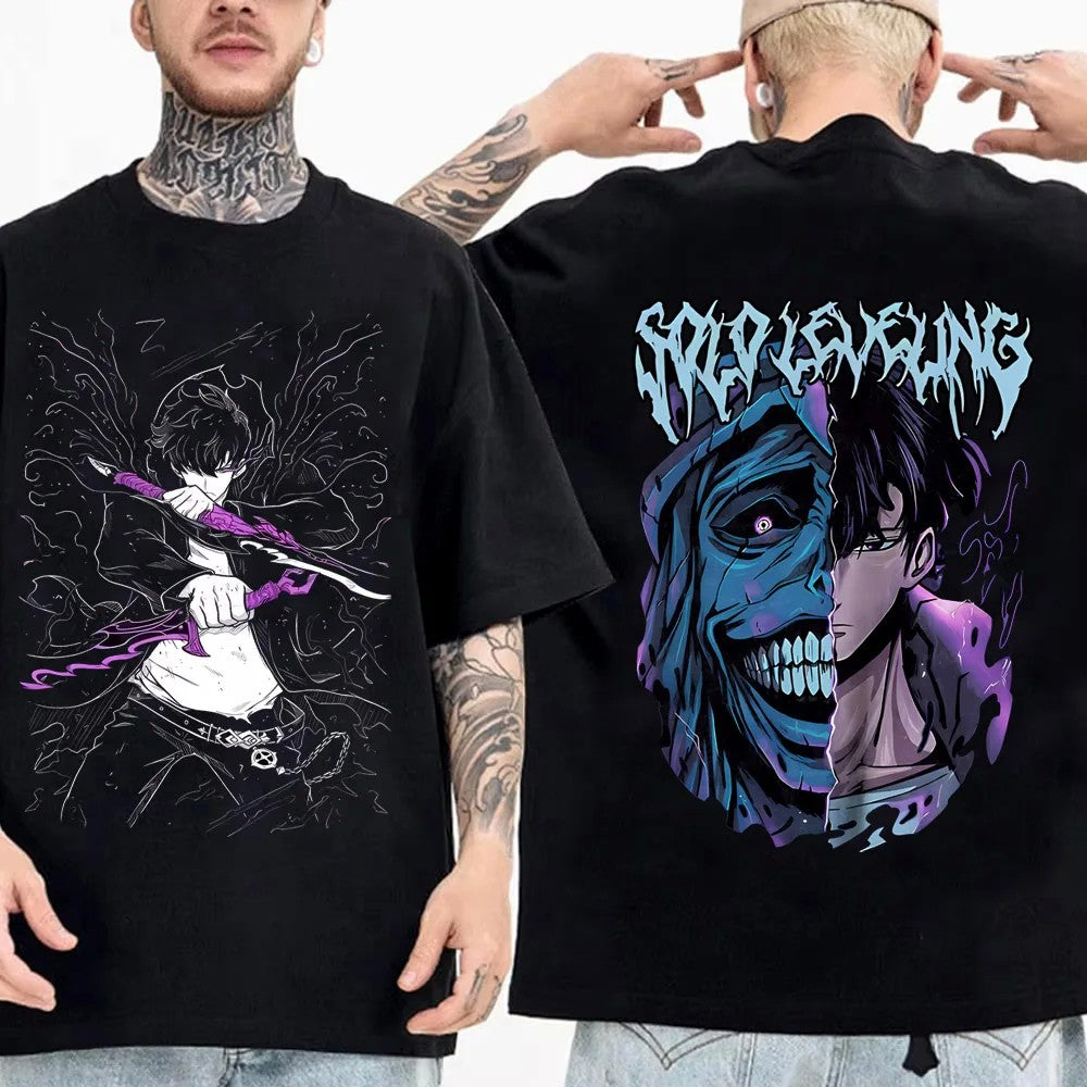 Camiseta Anime Solo Leveling estampas variadas