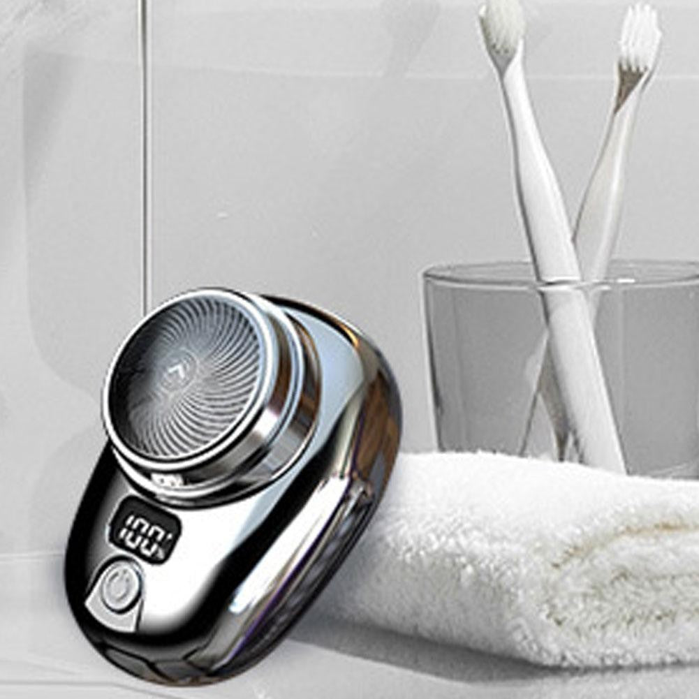 Mini barbeador elétrico para homens, display digital