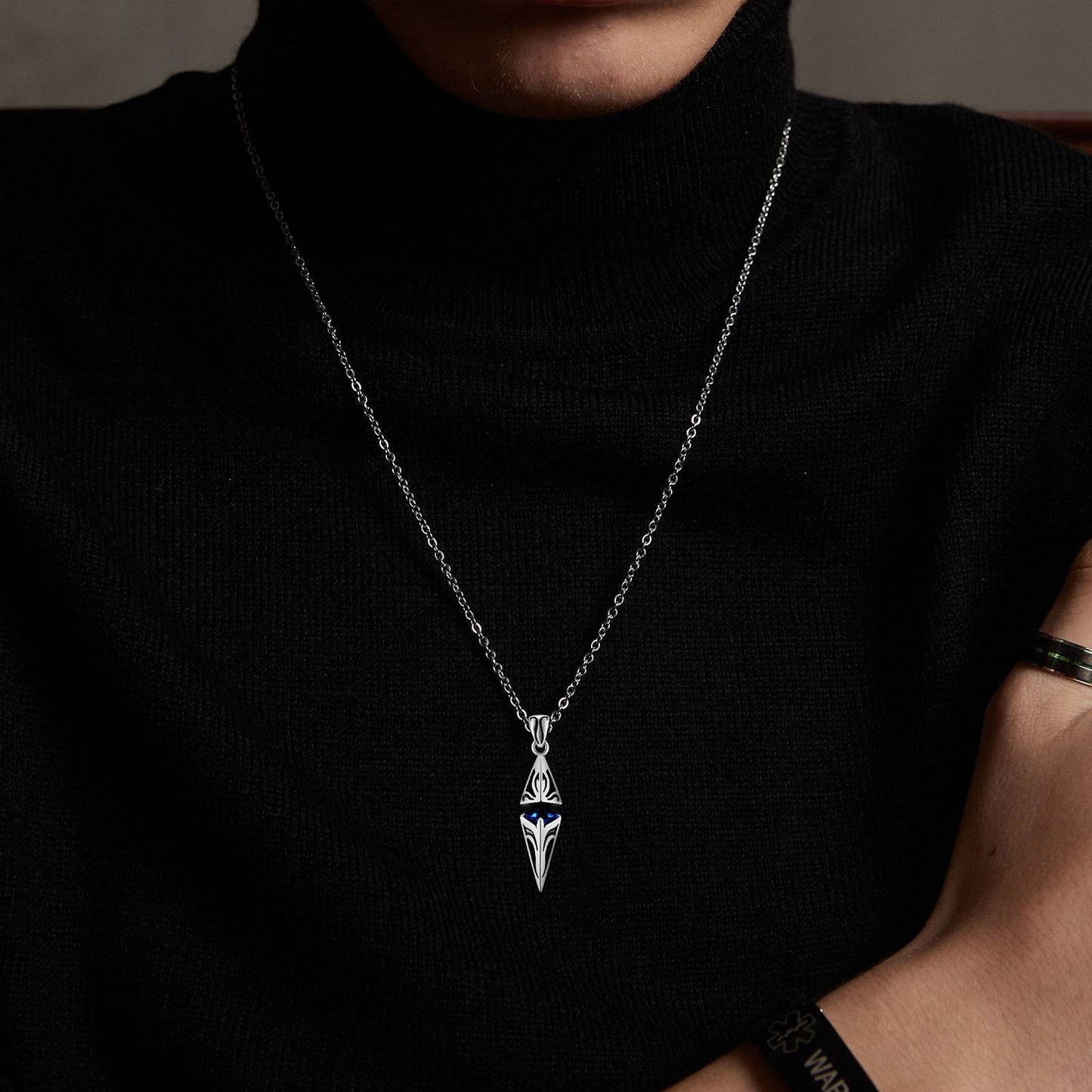 Colar de pedra azul Masculino varias cores