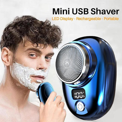 Mini barbeador elétrico para homens, display digital