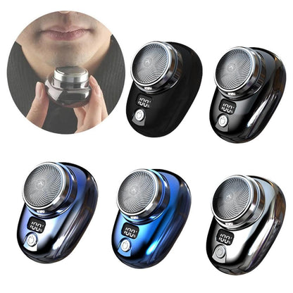 Mini barbeador elétrico para homens, display digital