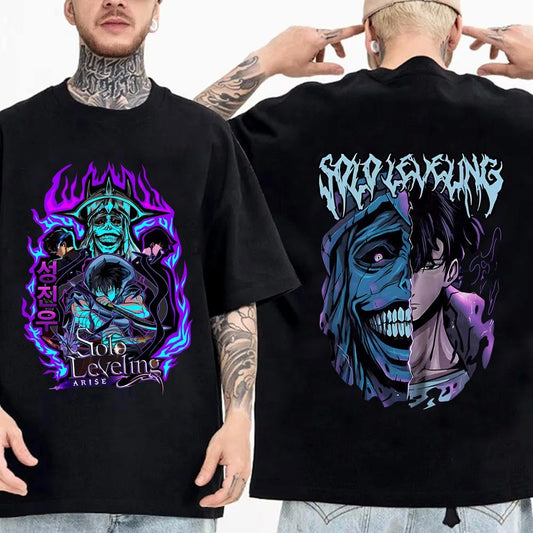 Camiseta Anime Solo Leveling estampas variadas