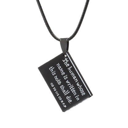 Colar Com gargantilha em couro - Anime Death Note L
