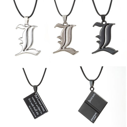 Colar Com gargantilha em couro - Anime Death Note L